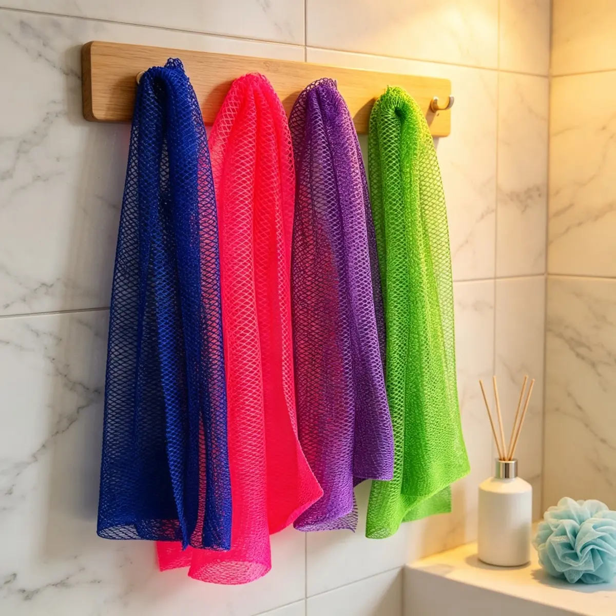 African Net Sponge Bath Accessory - Exfoliating Body Scrubber for Cleansing, Gentle Exfoliation, Stretchable Design for Hard-to-Reach Areas, Daily African Body Care Shower Essential, Accessories
