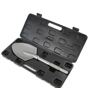 XtremepowerUS 1-1/8" Hex Shank Clay Spade Jack Hammer Bit, Durable Metal Shovel Head for Garden Use, with Included Tool Box for Easy Storage