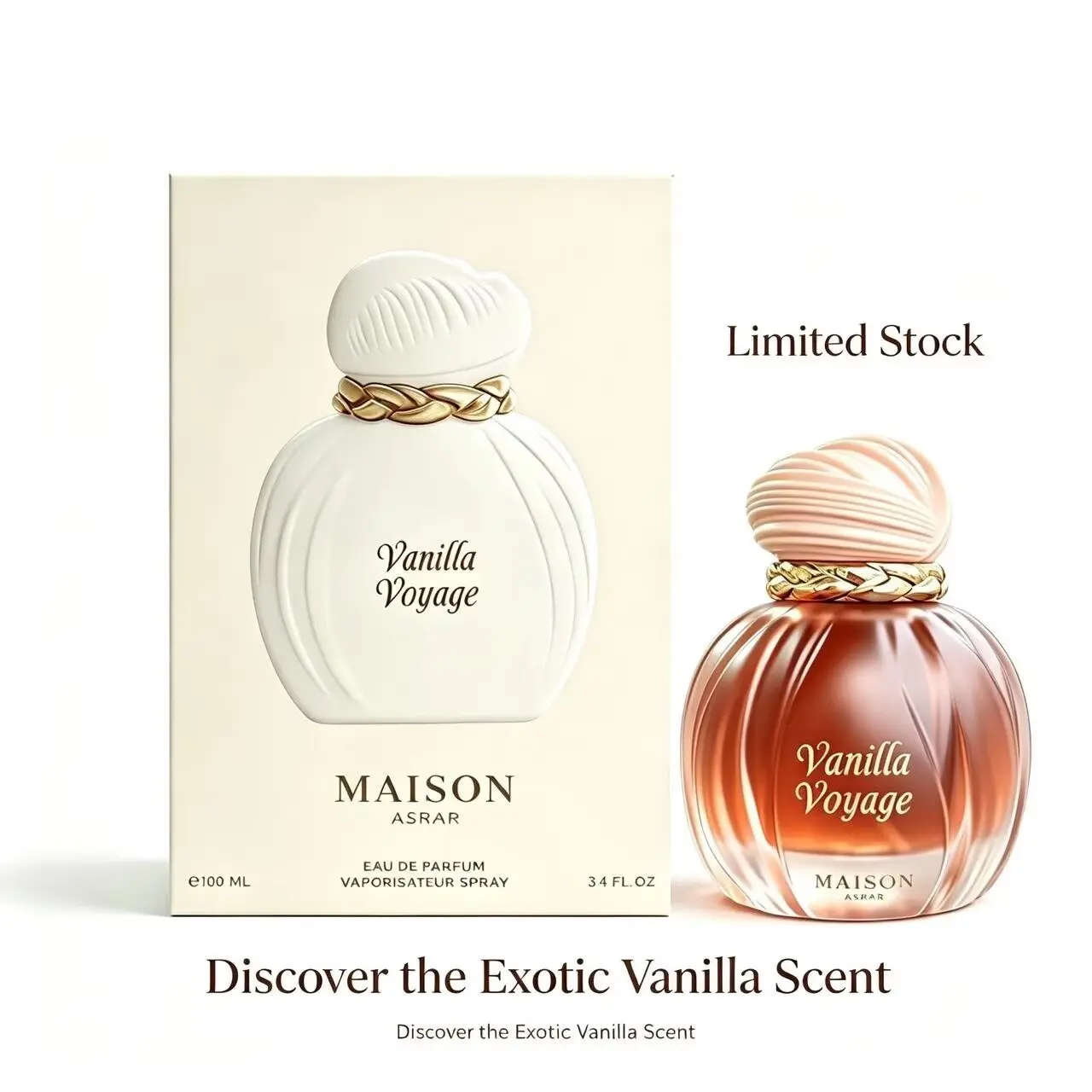 Vanilla Gourmand Perfume 100ML, Sweet Caramel Honey Eau De Parfum, Edp Perfume Fragrance, Amber & Musk, Long Lasting Unisex Fragrance, Vanilla Voyage, Edp Sprays