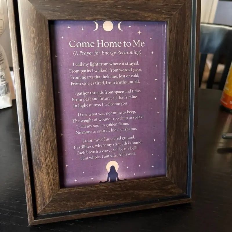 Come Home to Me (A Prayer for Energy Reclaiming) Poem Magnet – Spiritual Self-Healing Gift