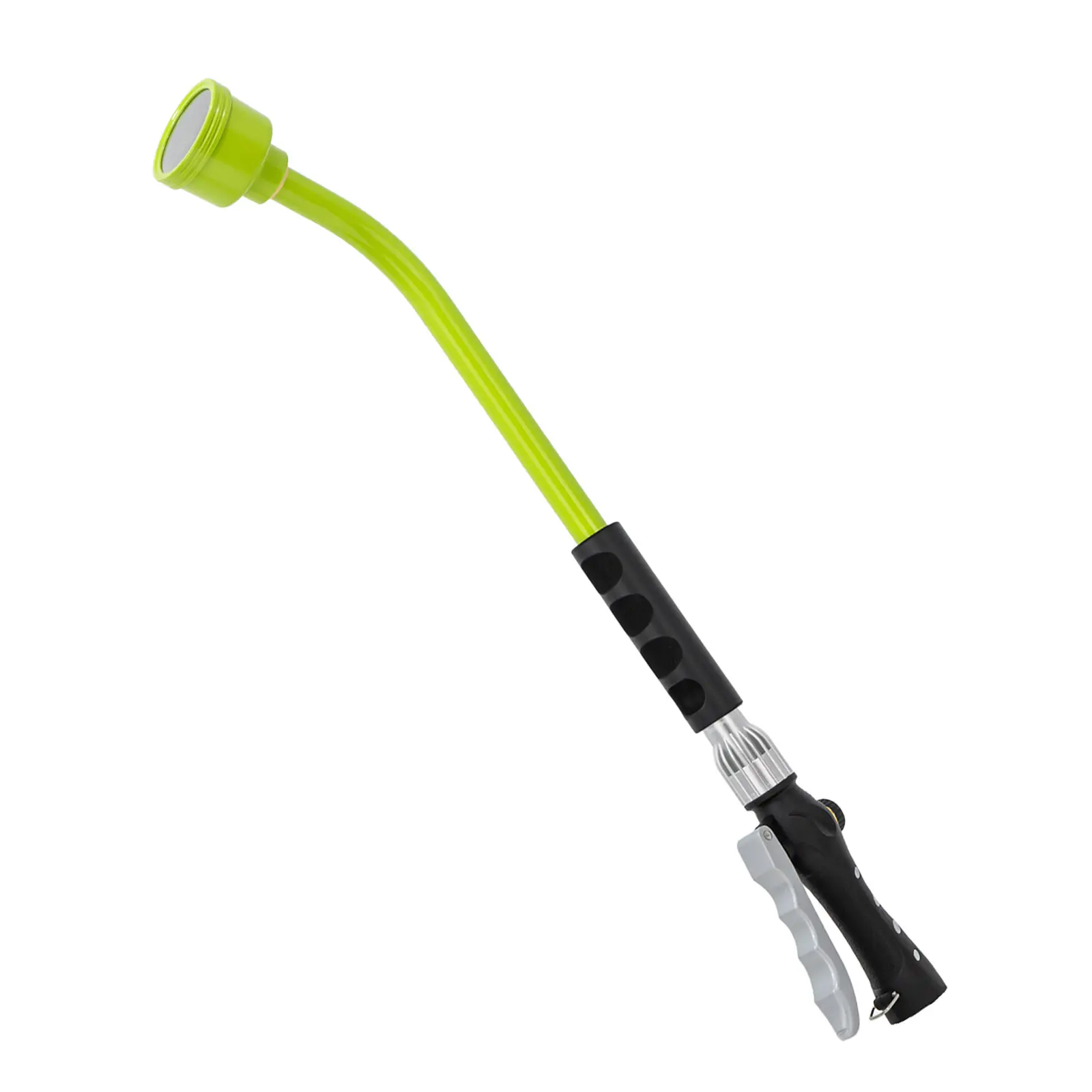RESTMO Heavy Duty Zinc Alloy 24" Hose Wand - Garden Watering Equipment with Lockable Front Trigger, Pressure Adjust, Soft Spray, 2 Grip Ergonomic Handles, Tall Reach for High Plants, Pearl Finish, Fits All Standard Garden Hoses