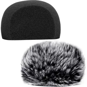 Windscreen Microphone Wind Muff,  Wind Screen Wind Cover Compatible with Zoom H5 H6 Portable Handy Recorder Furry &  2Pack