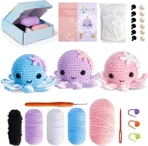 Crochet Kit for Beginners Make 3 Cute Amigurumi Animals with Easy-to-Follow Video Tutorial Complete Beginner Crochet Kits for Kids Adults Creative Christmas Birthday Gift Idea for Women & Girls