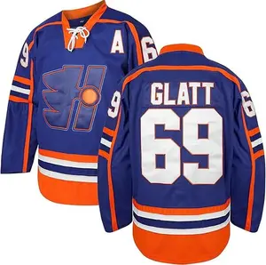 Highlanders 69# Glatt Halifax Hockey Jersey High quality outdoor sportswear Movie Style size S-3XL Blue
