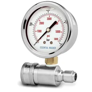 Pressure Washer Gauge Kit 5800 PSI | 3/8 Inch Quick Connect With Plug