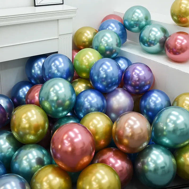 Metallic Chrome Latex Balloon Wedding Party Decoration Birthday Arrangement Balloon