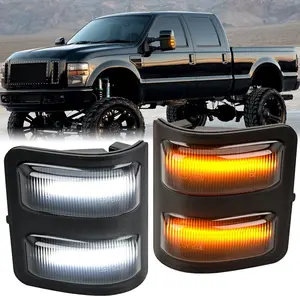 Nilight Truck Mirror Lights - Switchback Amber Turn Signals, White Parking/Daytime Running Lamps, Smoked Lens, Plug-and-Play, Compatible With 2008-2016 Ford F250 F350 F450 F550 Super Duty