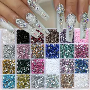 24 Color Nail Art Resin Rhinestones Set, DIY Craft Decorations for Nails, Face, Phone Cases, Cups, Fashion Designers & Hobbyists
