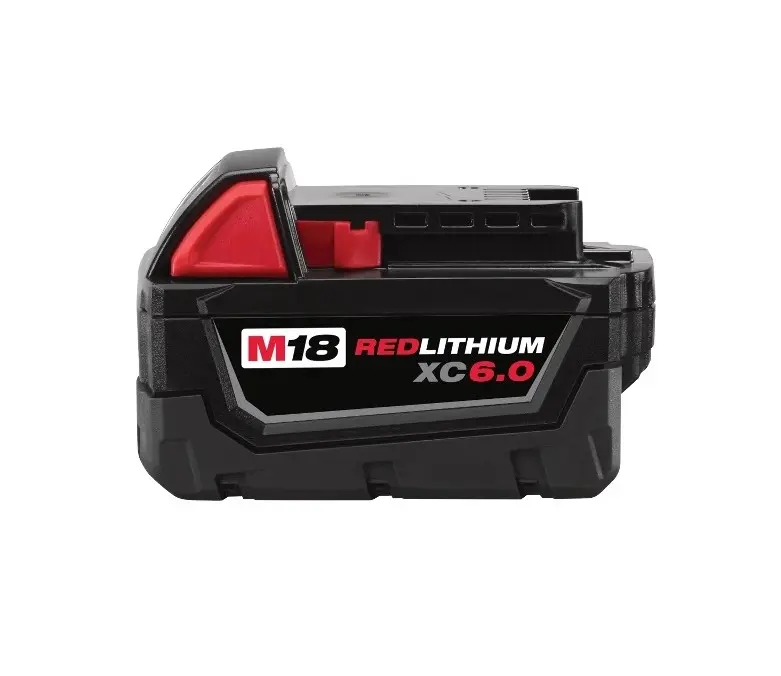 MILWAUKEE 48-11-1860 M18 REDLITHIUM XC6.0 Lithium Ion Cordless Tool Battery Pack, 18V, 6AH, Compatible, Cooler Run, More Work/Charge