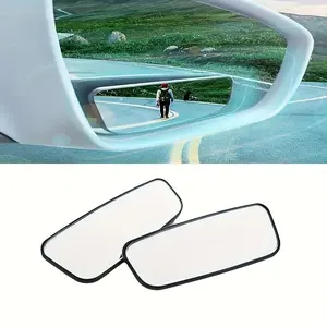 2pcs 2 blind spot mirrors rectangular high-definition glass frameless convex rearview mirrors, car reversing artifact 360 degree wide-angle Automotive