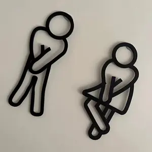 Set of 2 Captivating Restroom Signs, Men's and Women's Toilet Indicators, Decorative Bathroom Door Decor Elements, Perfect for Restaurants, Hotels, Cafes