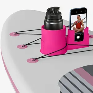 Universal Surfboard Paddle Board Accessory - Durable PP Material, Drink and Smartphone Holder Set for Water Sports, Ages 14+ (Blue)