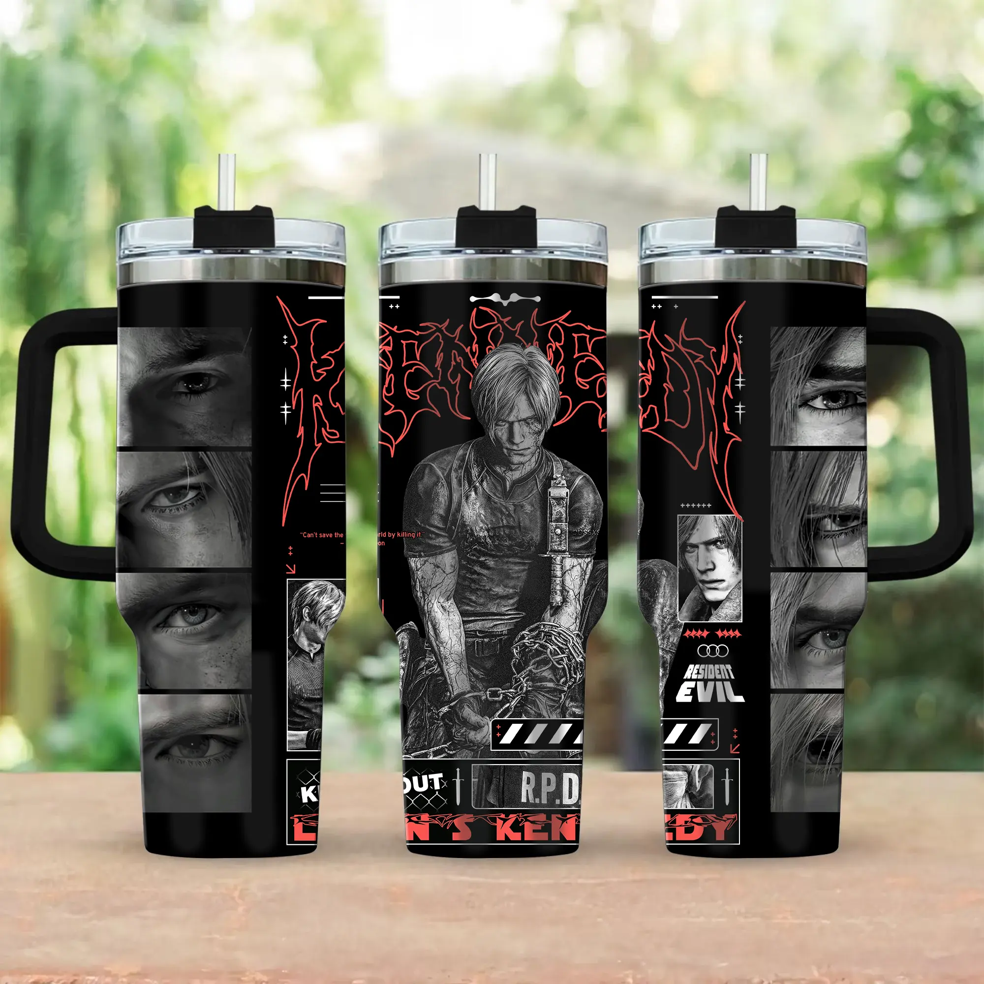 Resident Evil Requiem Tumbler, Leon Kennedy Gamer Tumbler Cup, RE Character Fan Gift
