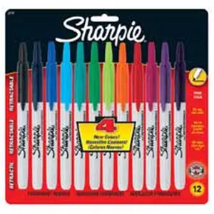 Sanford Ink Corporation SAN Permanent Sharpie Maker- Retractable- 12-ST- Assorted