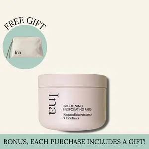 Ina Labs Daily Brightening & Exfoliating Pads – Gentle AHA/BHA Pads with Niacinamide & Aloe for Soft, Smooth Skin (50 Biodegradable Pads)