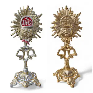 Santisimo Silver Aluminum Statue – 11" Tall, Religious Catholic Figurine with Blue Accents