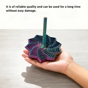 3D Printed Multicolor Star Sensory Spinner - 2pcs Random Color Octahedron Handle Fidget Toy, Pocket-Sized Focus Aid for Adults, Collectible Desk Decor