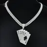 Poker-Shaped Pendant Cuban Chain Necklace, Punk Hip-Hop Jewelry for Parties and Daily Wear, Versatile Birthday Gift, Cuban Necklaces
