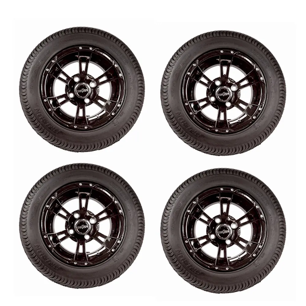 10" Werewolf Wheels and 205/50-10 LoPro Tires for Golf Carts (Set of 4)