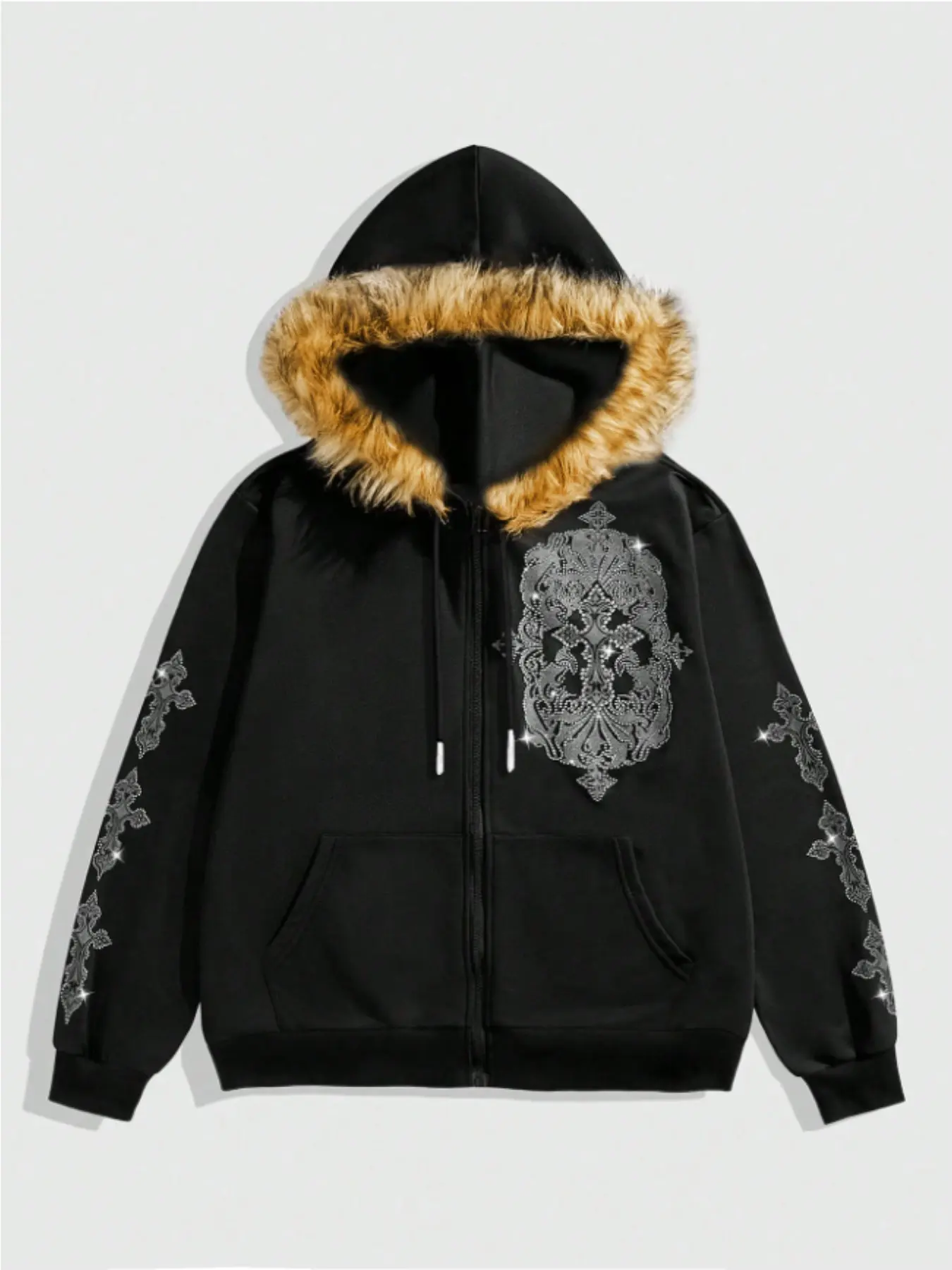 fur hood zip up y2k - TikTok Shop