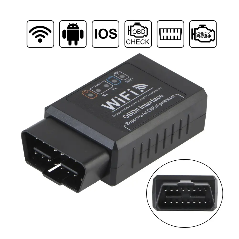 WIFI Car OBD2 Scanner ELM327 Code Reader OBDIlDiagnostic Tools Engine Light Repair Kit 16pin AutomotiveAccessories Universal Vehicle Diagnostic Tool Automotive Diagnostic Tester