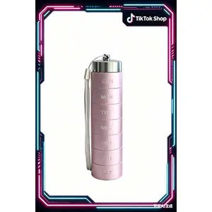 Weekly Pill Organizer 7 Day, Screw Top Stackable Pill Box, Portable Travel Pill Case for Vitamin Medicine Supplement, Moisture Proof Leak Proof Daily Pill Container mini