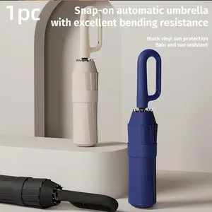 Automatic Umbrella Ribs with Windproof Design and Snap Closure, Portable Folding Travel Umbrella for Men and Women, Thickened and Wind-resistant, an Essential Fashion Accessory for Outdoor Use