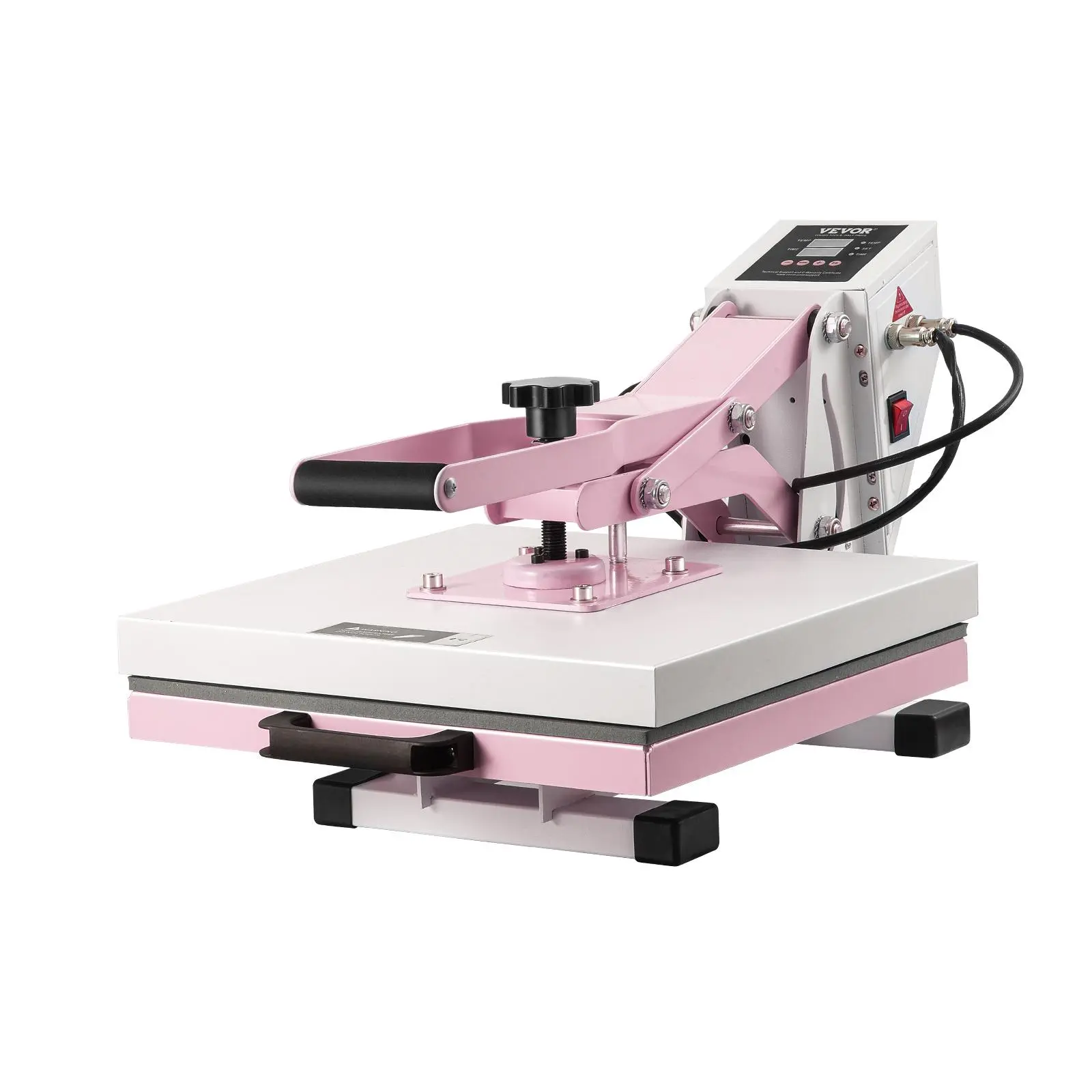 【Summerfinds】VEVOR Heat Press, 15 x 15 inch Digital Heat Press Machine, Slide Out Heat Transfer Machine, Fast and Even Heating, 2-Layer Insulation Cotton, Heat Transfer Machine for T-Shirts/Pillows/Bags, Pink