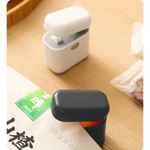 2026New Rechargeable 2 in 1 Snacks Mini Bag Sealer with Cutter Keep Food Fresh White Plastic Bag Sealer Ideal for Selling Bags