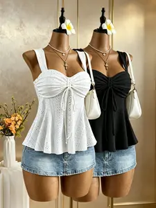 Summer Sweet Vacation Style Backless Two-Piece Set, Perfect for Warm Weather, Ideal for Beach & Poolside Looks, Cute, Tops