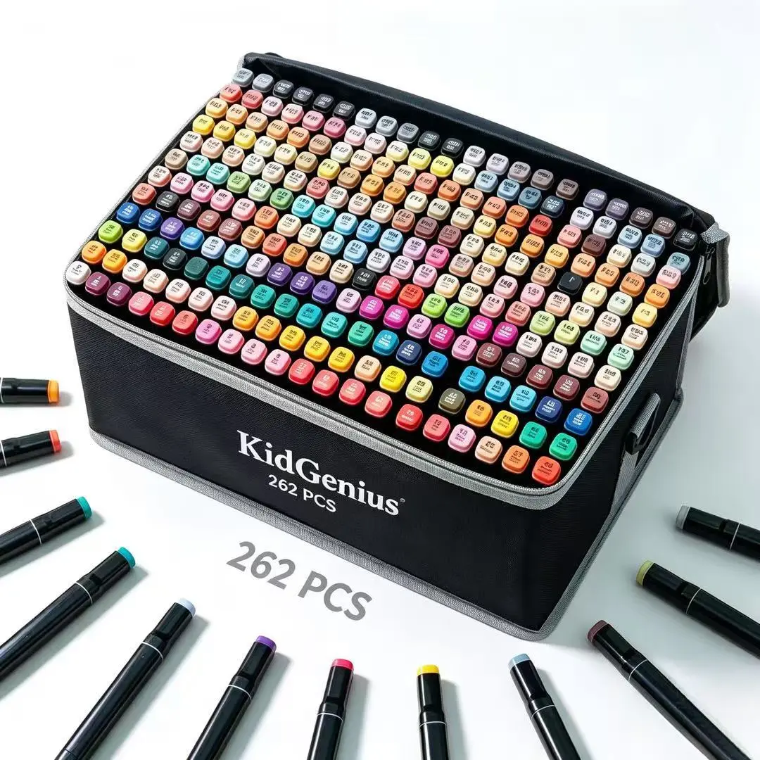 KIDGENIUS Dual-Tip Alcohol Color Markers Gift Set - Professional Art Pens, Art Craft Supplies with Brown & Skin Tones, Watercolor Brush Pen for Fine Detailing & Large Area Coloring, Ideal Easter Gift for Kids