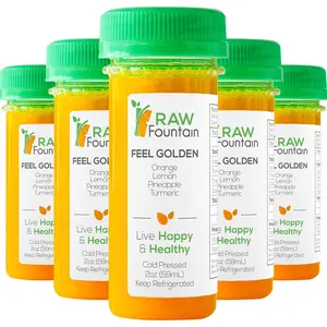 20 Feel Golden Shots w/Orange, Lemon, Pineapple, Turmeric 2fl Oz, Packed w/Vitamin C, Cold Pressed, Boosts Immunity, Non GMO, All Natural
