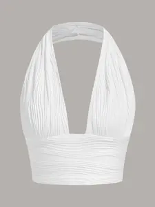 Backless Knitted Halter Top