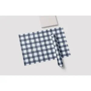 Navy Gingham Paper Placemat