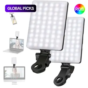 RGB LED Pocket Light, Mini Clip-On Rechargeable Video Light for Phone iPad Laptop, Ideal for Vlogging Selfies Live Streaming Photography #GLOBAL PICKS
