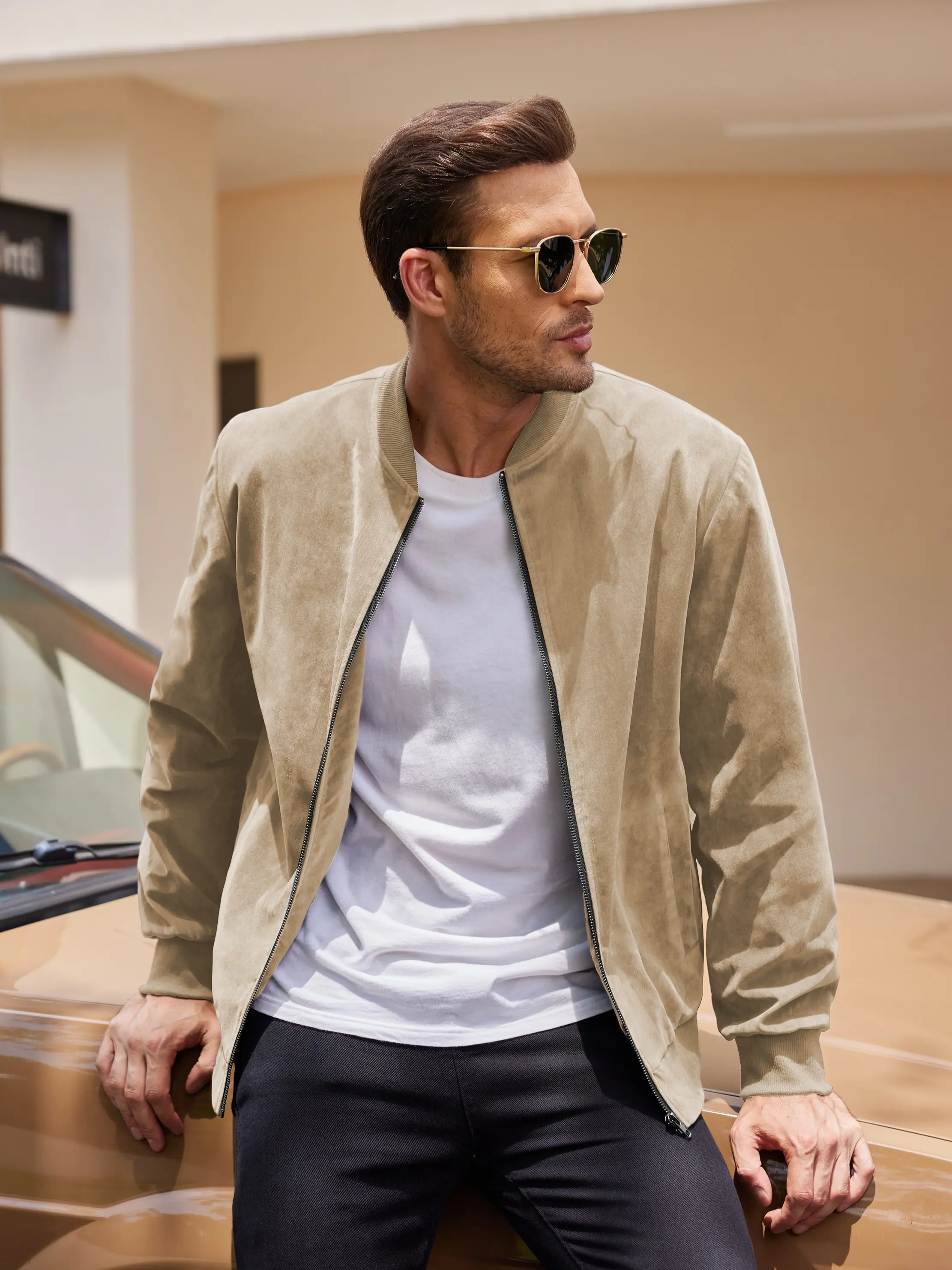 COOFANDY Fall Outfits men's spring, 100% polyester lightweight early summer thin casual jacket retro lightweight classic men's clothing Jeans T-Shirt Coats Soft Blazers