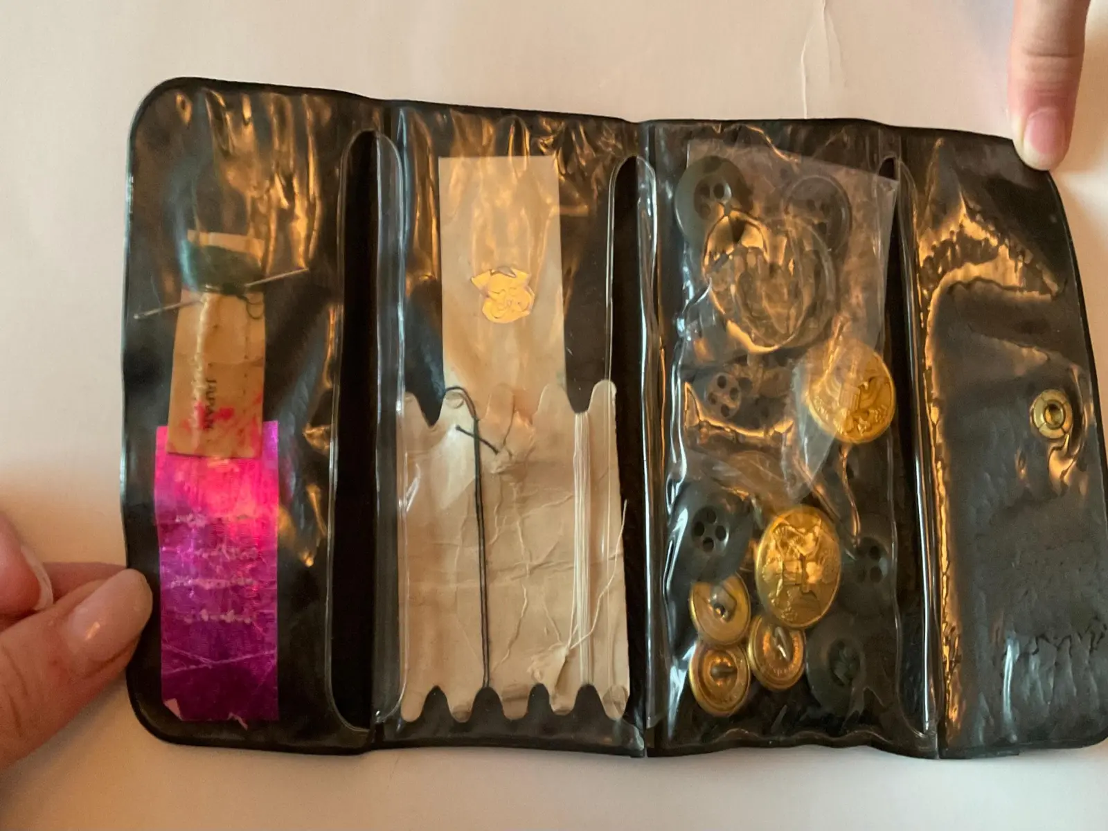 Vintage Personal Military Sewing Kit w/ US Army Buttons | 1950s Travel Mending Kit | WWII - Vietnam Era Militaria