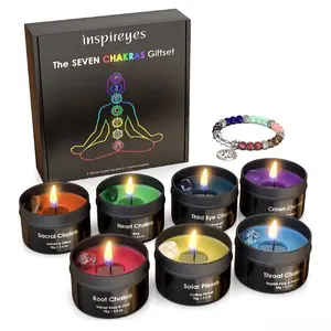 7 Chakra Crystal Scented Candles Set