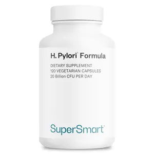 Supersmart H. Pylori Formula 20 Billion CFU per Day - Probiotic Lactobacillus Reuteri DSM 17648 Supplement | Non-GMO & Gluten Free - 120 Vegetarian Capsules
