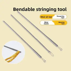 2Pcs Bendable Multi-purpose Spring Loaded Cord Threading Tool for Eyelet Elastic Waistband String Insertion and Tightening Aid