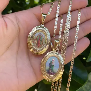 Virgencita san Judas picture locket necklace perfect gift
