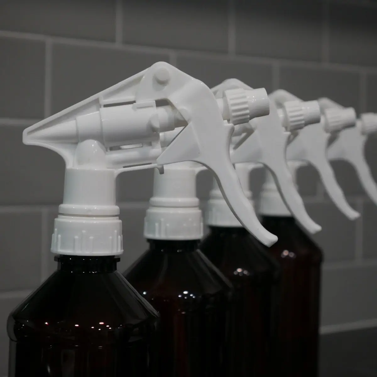 6- Pack White - Amber Spray Bottles Plastic Korean Style White With Wheel Adjustable Bedroom Food Korean Style Plastic