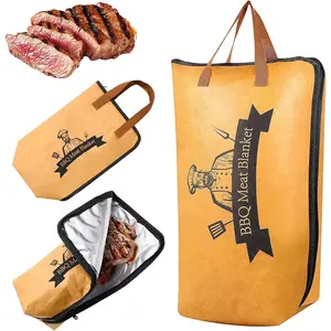 BBQ Blanket for Resting Meat-21inch Meat Resting Blanket with Wide Mouth |5-Layer Insulation BBQ Brisket Blanket Meat Resting Blanket for  Large Brisket/Turkeys/Picnic BBQ Party |