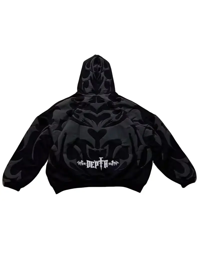 Women's Y2K Gothic Spider Print Zip-Up Hoodie - Menswear, Long Sleeve Tops, Dark Fashion, Stylish Casual Streetwear, All-Season Unisex Essential Sweatshirt