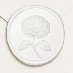 Wax Seal Stickers 3D Hydrangea Floral Wedding Invitation Envelope Seal Stickers 50 Pcs Self-Adhesive White Stickers Perfect for Invitation Christmas Gift Wrapping