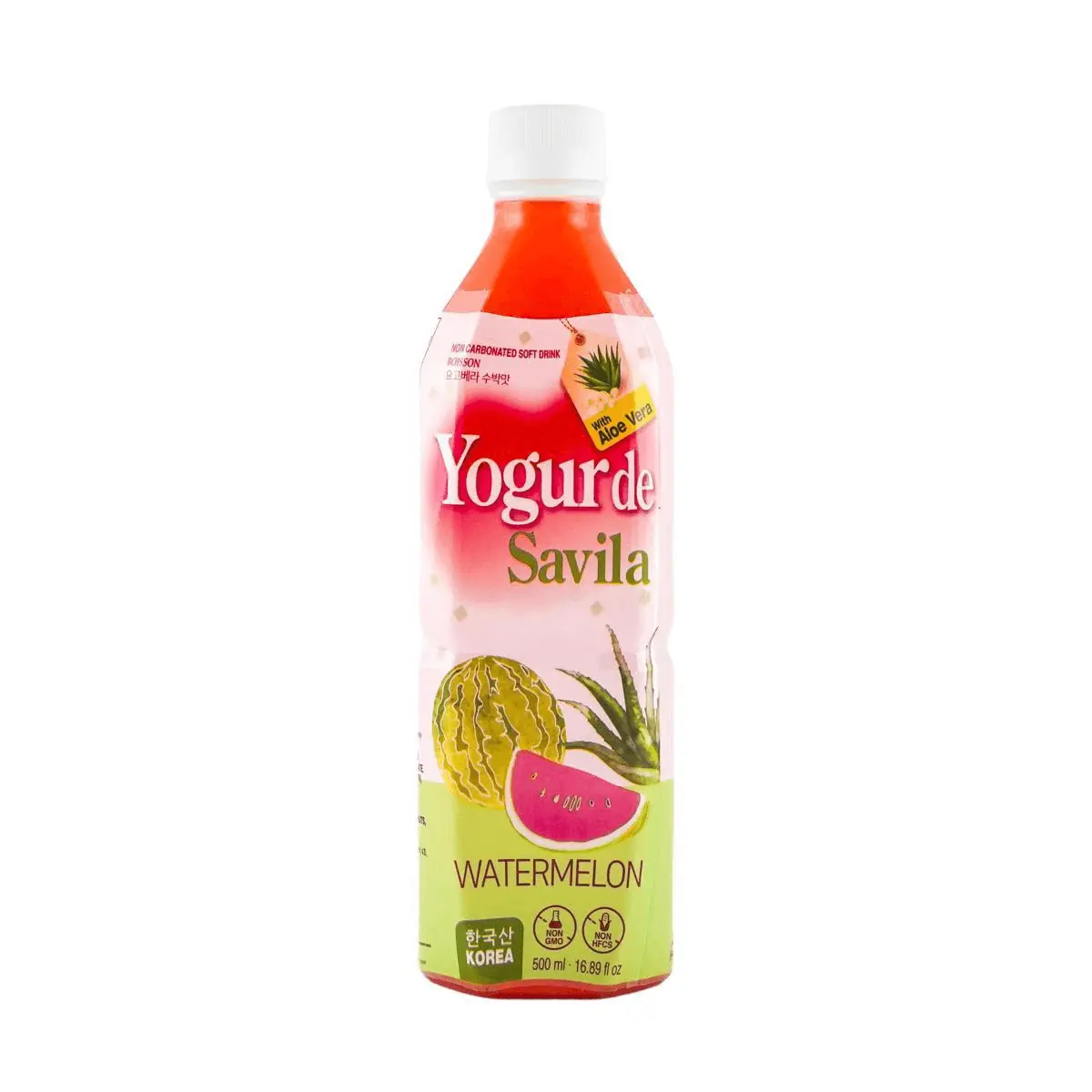 YOGO VERA Watermelon Juice Drink with Real Fruit Pulp - Korean Refreshing Beverage, 500ml