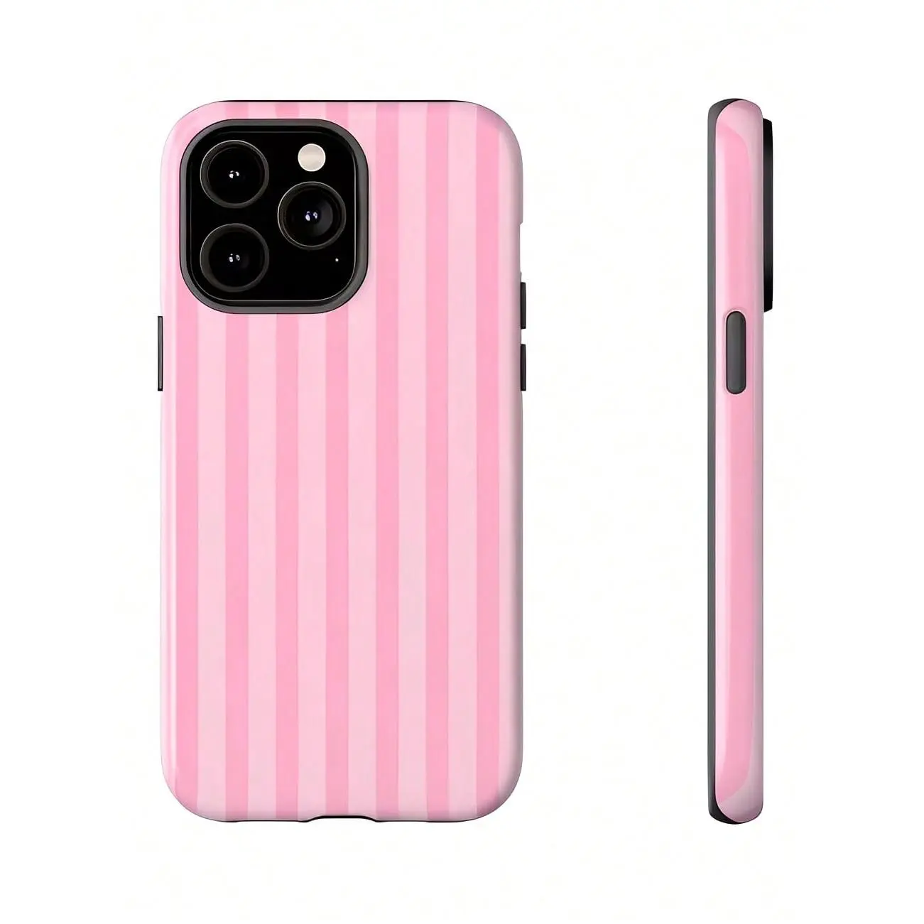 This pink striped two-in-one matte phone case is compatible with iPhone 17/16/15/14/13/12/11/X/XS/XSMAX/XR/7P/8P and can also be used as a stylish screen protector., Accessories, Multicolor, Smartphone, Cellphone