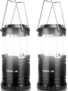 Lepro LED Camping Lanterns Battery Powered, Collapsible, IPX4 Water Resistant, Outdoor Portable Lights for Emergency, Hurricane, Storms and Outages camping  lamp