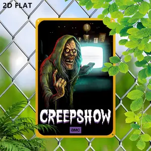 Exquisite Iron Artistic Wall Decoration, Creepshow Themed, 8x12 Inch, Perfect for Halloween Party and Home Decor, Unique Sign & Plaque