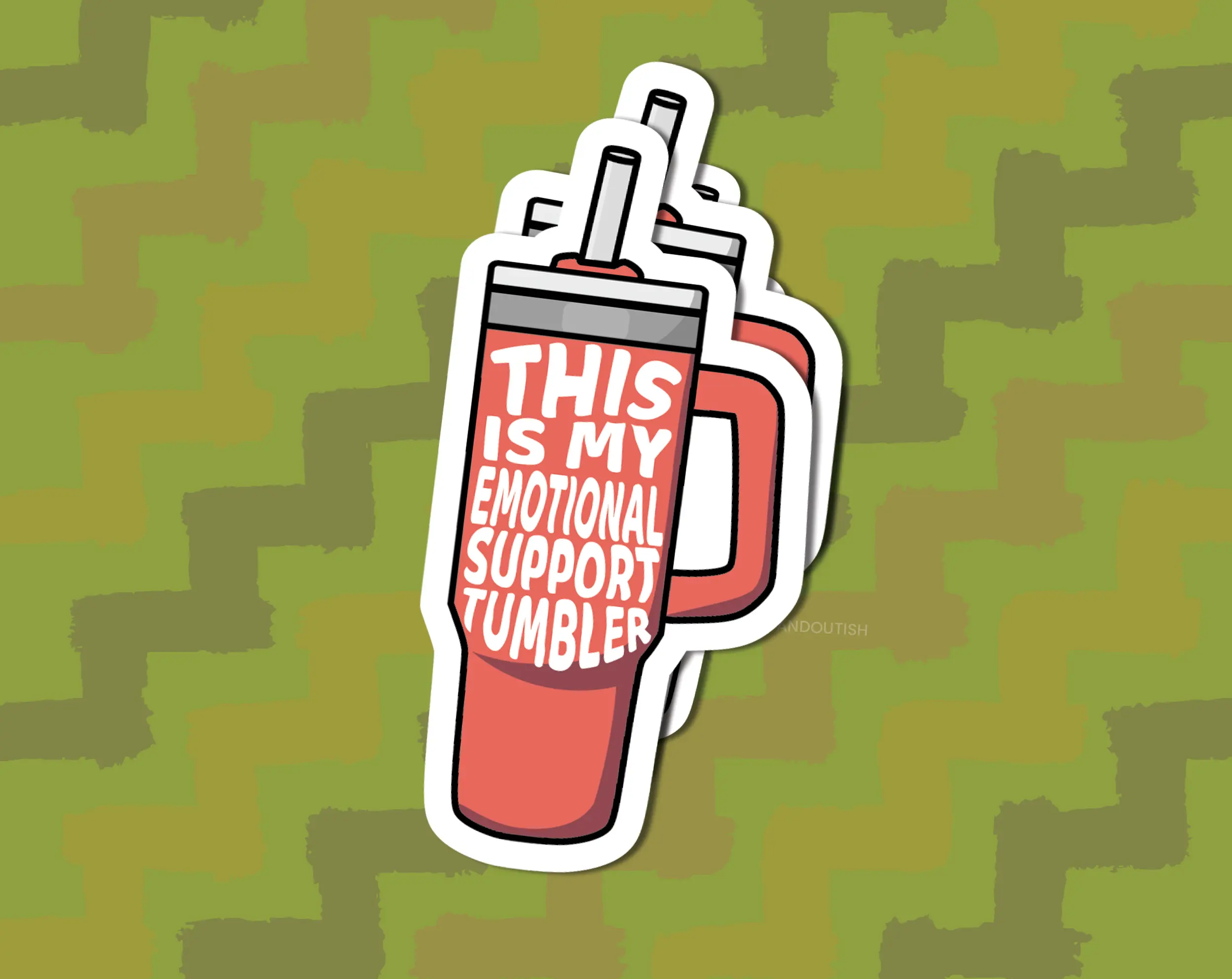 Emotional Support Tumbler Sticker | Waterbottle Decal for Mental Health Awareness, Gifts for People with Anxiety, Present for Therapists